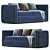 Elegant Indigo Sofa: Modern Design 3D model small image 2