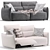 Natuzzi Supor 2-Seat Sofa: 2 Colors 3D model small image 1