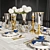 Elegant Dinner Table Set 3D model small image 3