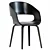 Sleek Black Nohr Dining Chairs 3D model small image 1