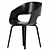 Sleek Black Nohr Dining Chairs 3D model small image 2