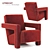 Contemporary Utrecht Armchair: Sleek Design by Cassina 3D model small image 8