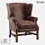 LoftDesigne Armchair 4063: Leather & Wood 3D model small image 1