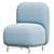 Sleek Upholstered Guest Chair 3D model small image 1