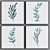 Modern Plant-themed Square Picture Frame Set 3D model small image 5