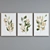 Modern Plant Branch Picture Frame Set 3D model small image 2