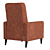 Modern Recliner Armchair in Leather and Grey Fabric 3D model small image 3