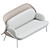 Modern Mesh 2-Seater Sofa 3D model small image 3
