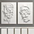 Modern Plaster Dual Photo Frame 3D model small image 1