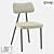 Modern Metal and Fabric Chair 3D model small image 1