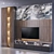 Sleek TV Wall Unit - 24 Inches 3D model small image 3