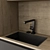 Sleek Black and Wood Kitchen 3D model small image 3