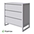 Compact 3-Drawer Chest: Stylish Space-Saver 3D model small image 2