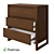 Compact 3-Drawer Chest: Stylish Space-Saver 3D model small image 3