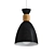 Elegant Metal & Wood LED Pendant 3D model small image 1