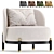Modern Grayson Armchair: 5 Colors by Cazarina 3D model small image 1