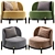 Modern Grayson Armchair: 5 Colors by Cazarina 3D model small image 2