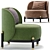 Modern Grayson Armchair: 5 Colors by Cazarina 3D model small image 3