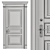 Elegant White Front Door Set 3D model small image 5