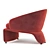 Modern Halley Armchair: Stylish Comfort 3D model small image 2