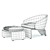 Modern Halley Armchair: Stylish Comfort 3D model small image 4