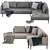 Modern 4-Seater Corner Sofa 3D model small image 2