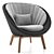 Danish Design Peacock Lounge Chair 3D model small image 4