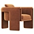 Elegant and Luxurious Floria Velvet Chair 3D model small image 1