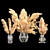 Pampas Dry Plants Bouquet in Glass Vase 3D model small image 1