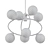 Modern Ring Chandelier | Milk Glass Shade | 8/12 Lights | Black/Gold | Pendant Light 3D model small image 2