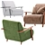 Beige Velvet Armchair. Barcelona Design. 3D model small image 7