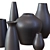 Sleek Black Ceramic Vases 3D model small image 2