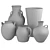 Elegant Vases Set of 5 3D model small image 6