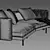 Modern Italian Minotti Torii Angled Sofa 3D model small image 3