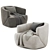 Modern Swivel Armchair: Pelton 3D model small image 3