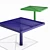 Title: PIXEL Transparent Steel Park Benches 3D model small image 3