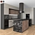 Modern Corner Kitchen Set - Including Miele Coffee Machine, Microwave, Oven & More 3D model small image 1