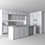 Modern Corner Kitchen Set - Including Miele Coffee Machine, Microwave, Oven & More 3D model small image 5