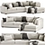 Davin Chaise Sectional Sofa 3D model small image 1