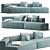 Cozy Peanut B Sofa: Perfect Blend of Comfort and Style! 3D model small image 1