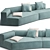 Cozy Peanut B Sofa: Perfect Blend of Comfort and Style! 3D model small image 3