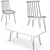 Modern Acacia Wood Dining Set 3D model small image 3