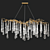 Brass & Glass Teardrop Chandelier 3D model small image 1