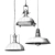 Industrial Metal Pendant Light Set 3D model small image 15