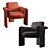 Velvet Henna Armchair 3D model small image 2