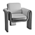 Velvet Henna Armchair 3D model small image 5