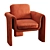 Velvet Henna Armchair 3D model small image 6