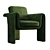 Velvet Henna Armchair 3D model small image 9