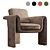 Velvet Henna Armchair 3D model small image 11