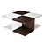 Modern White Brown Coffee Table 3D model small image 2